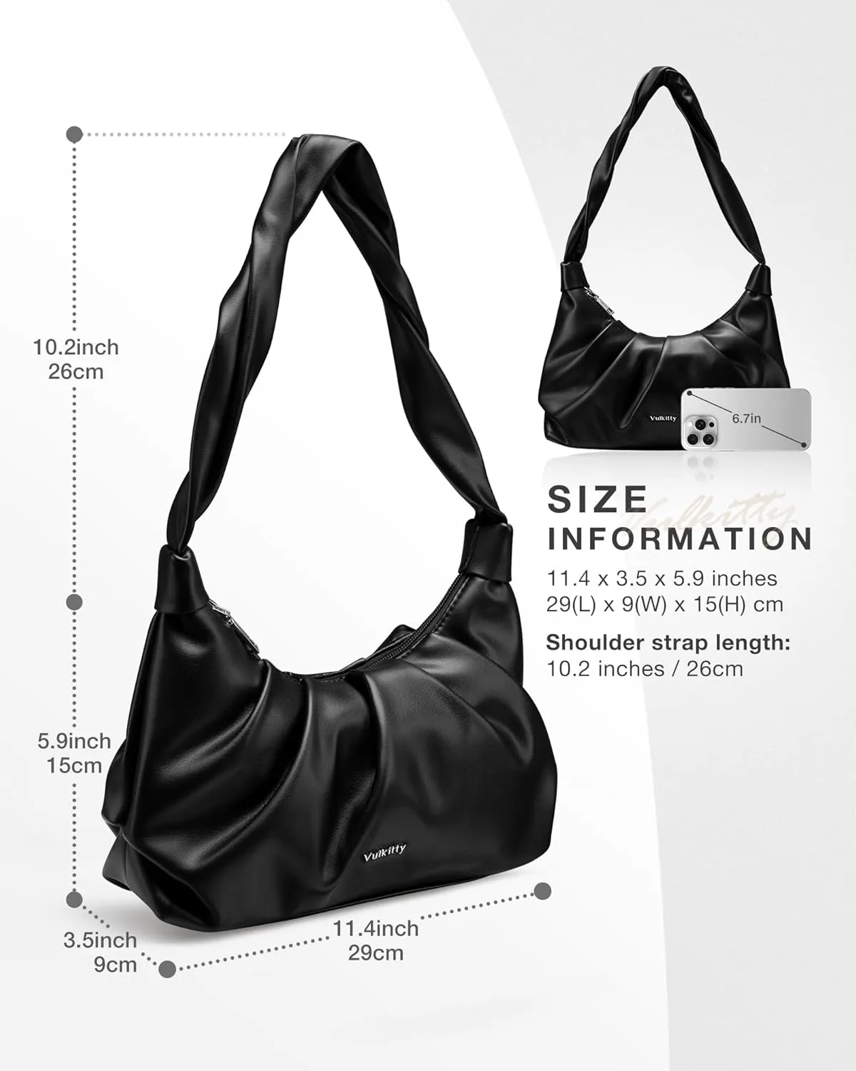 Small Shoulder Bag for Women Cute Hobo Purse Cloud Design Handbags PU Leather Mini Clutch with Zipper