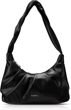 Small Shoulder Bag for Women Cute Hobo Purse Cloud Design Handbags PU Leather Mini Clutch with Zipper
