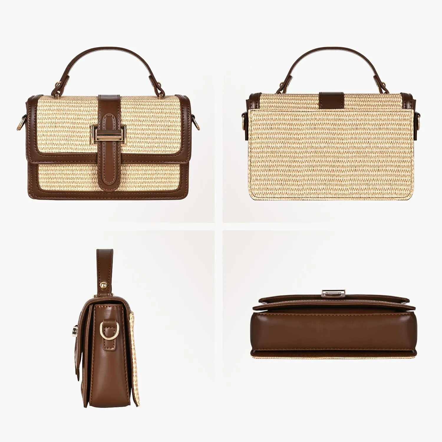 Straw Crossbody Bags for Women Summer Straw Clutch Bag Woven Beach Purse Vacation Handbags
