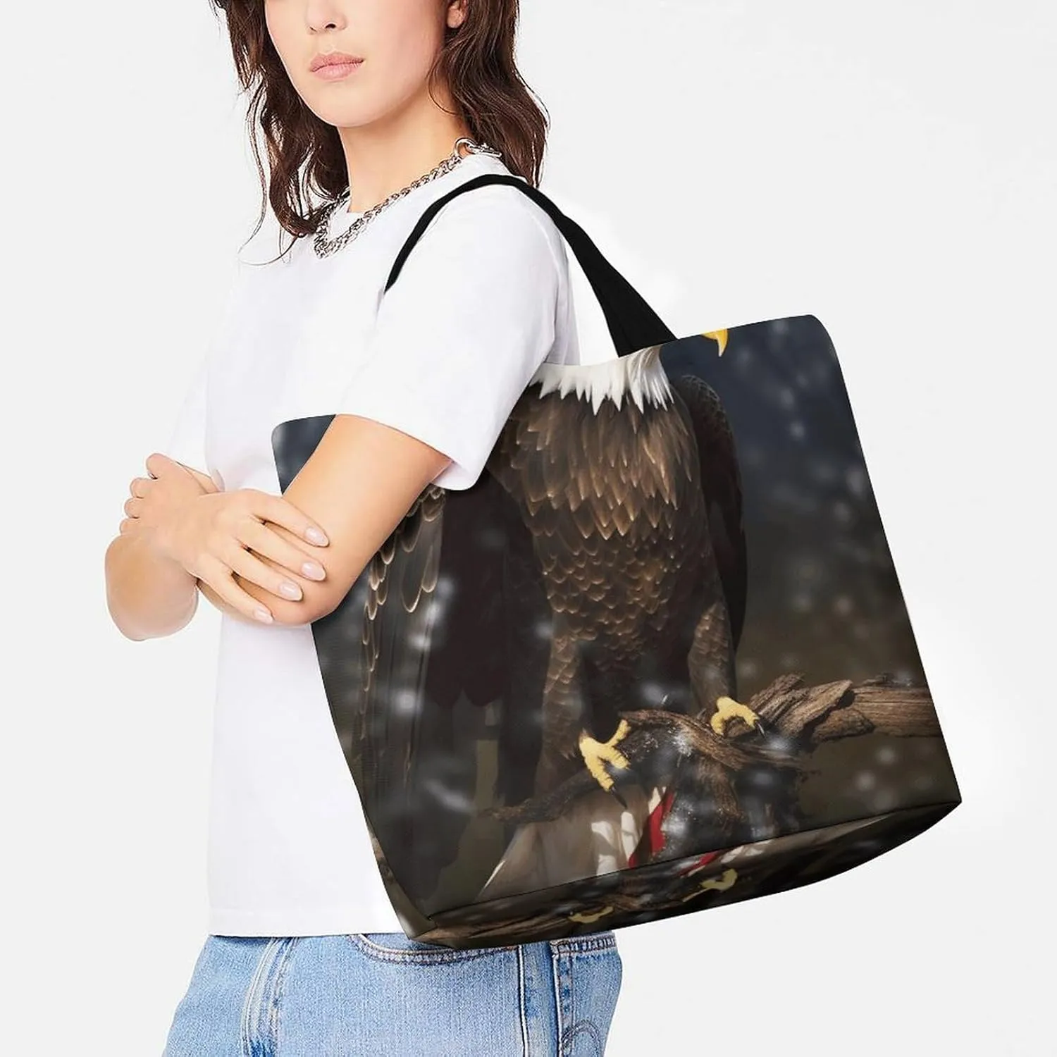 Sunrise on The Lake Tote Bag for Women Reusable Grocery Shoulder Bags Shopping Bag for Travel, Groceries