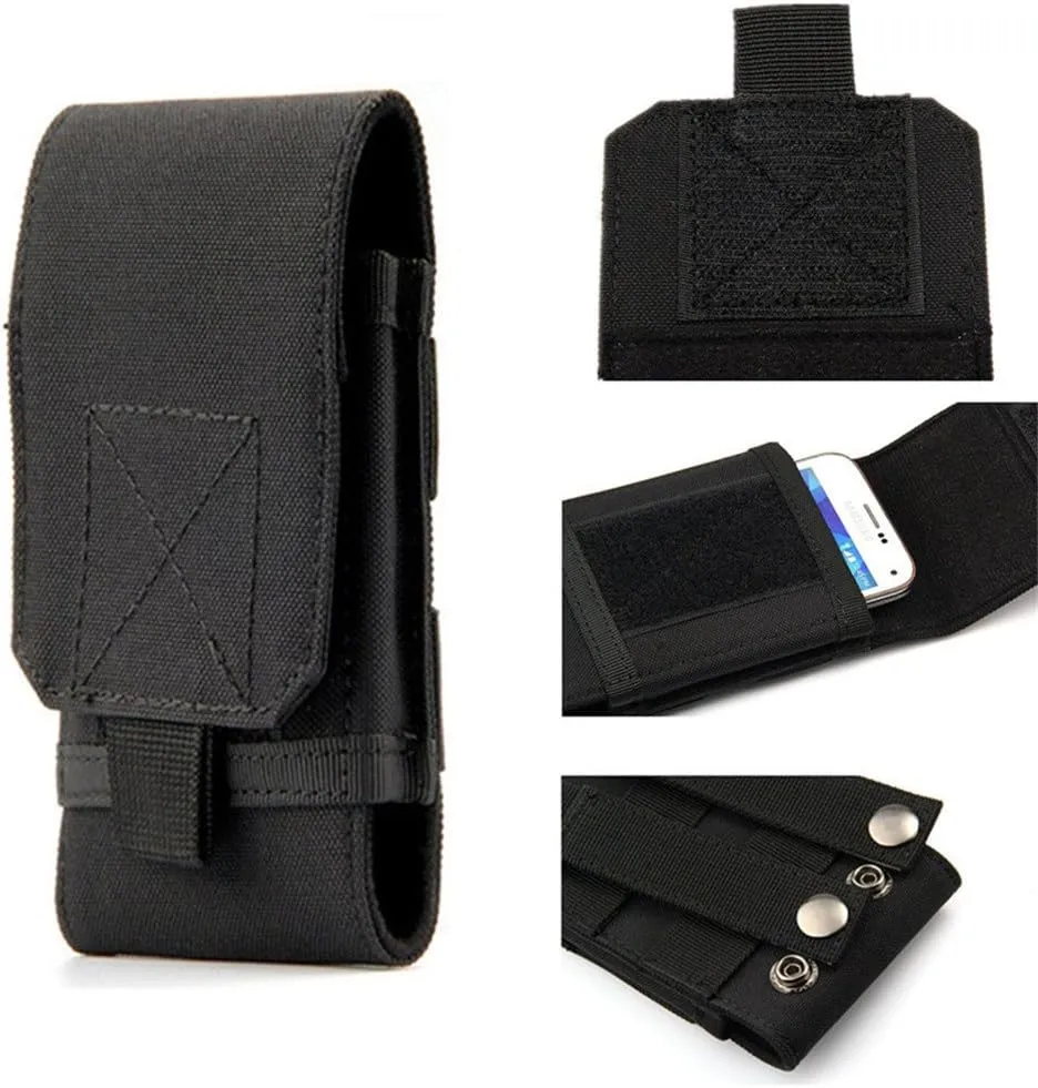 Tactical MOLLE Smartphone Holster, Universal Army Mobile Phone Belt Pouch EDC Security Pack Carry Accessory Kit Blowout Pouch Belt Loops Waist Bag Case for iPhone SE 5S Samsung Galaxy S4 Mini