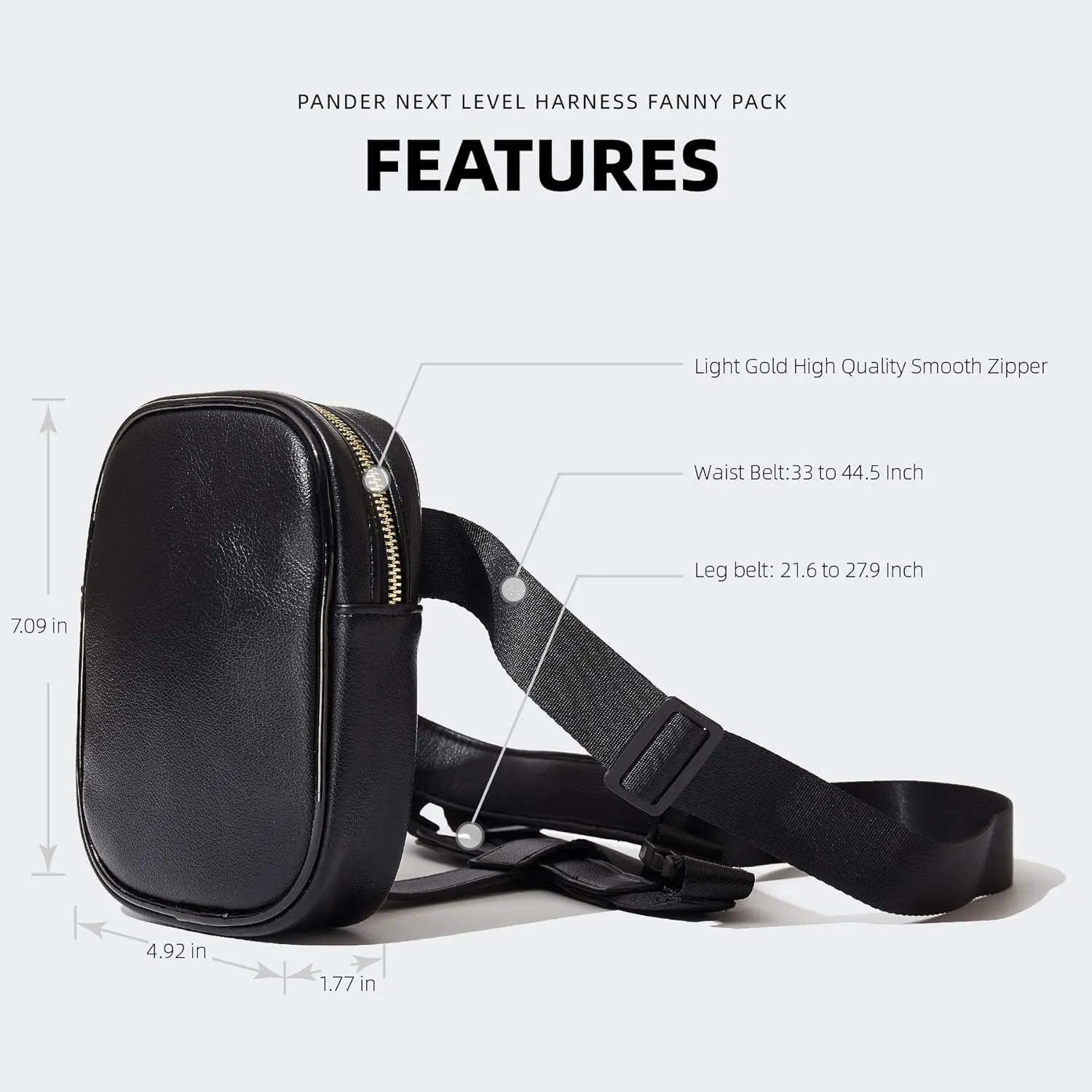 Thigh Harness Leg Bag Fanny Pack for Women - Leg Purse Fanny Packs Leather Women