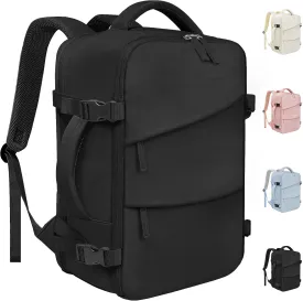 Travel Backpack for Men Women, Carry On Backpack Airlines Approved Personal Item Travel Computer Bag Waterproof Laptop Backpack Business Weekender Overnight Fits15.6Inch Laptop, Black