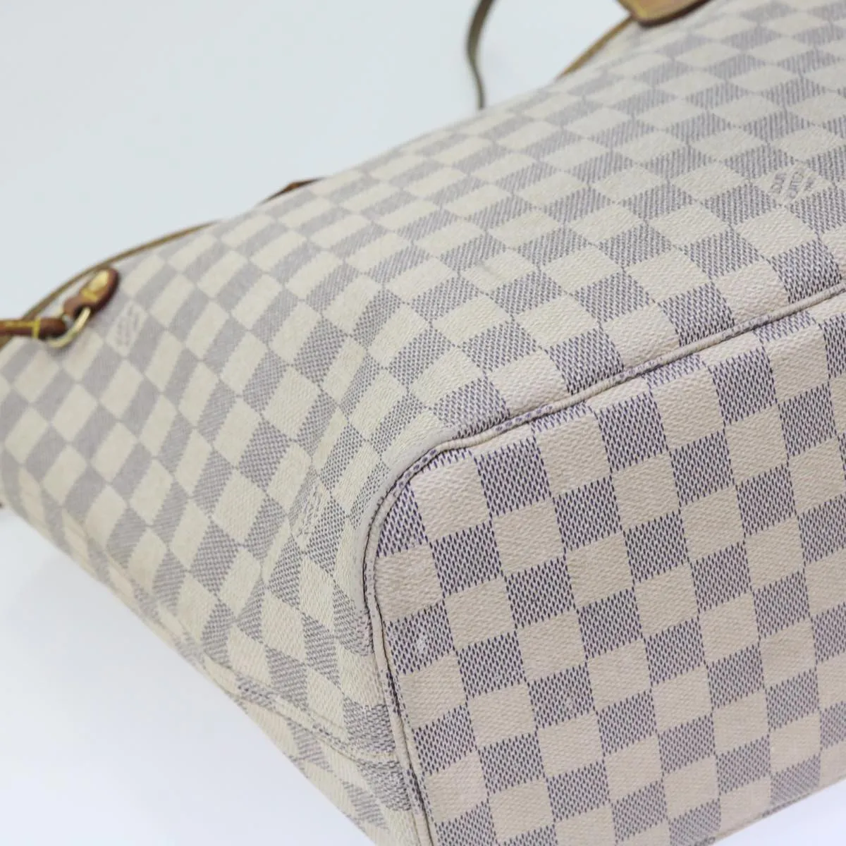 Trendy Inspired Louis Vuitton Damier Azur Neverfull Mm Tote Bag N41605 Lv Auth Yk8704