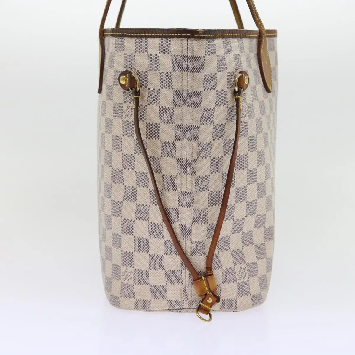 Trendy Inspired Louis Vuitton Damier Azur Neverfull Mm Tote Bag N41605 Lv Auth Yk8704