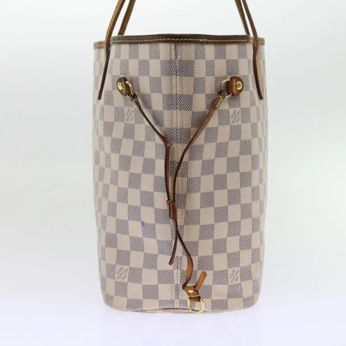 Trendy Inspired Louis Vuitton Damier Azur Neverfull Mm Tote Bag N41605 Lv Auth Yk8704