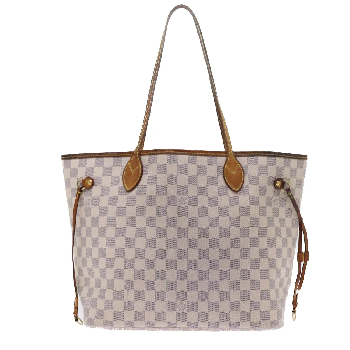 Trendy Inspired Louis Vuitton Damier Azur Neverfull Mm Tote Bag N41605 Lv Auth Yk8704
