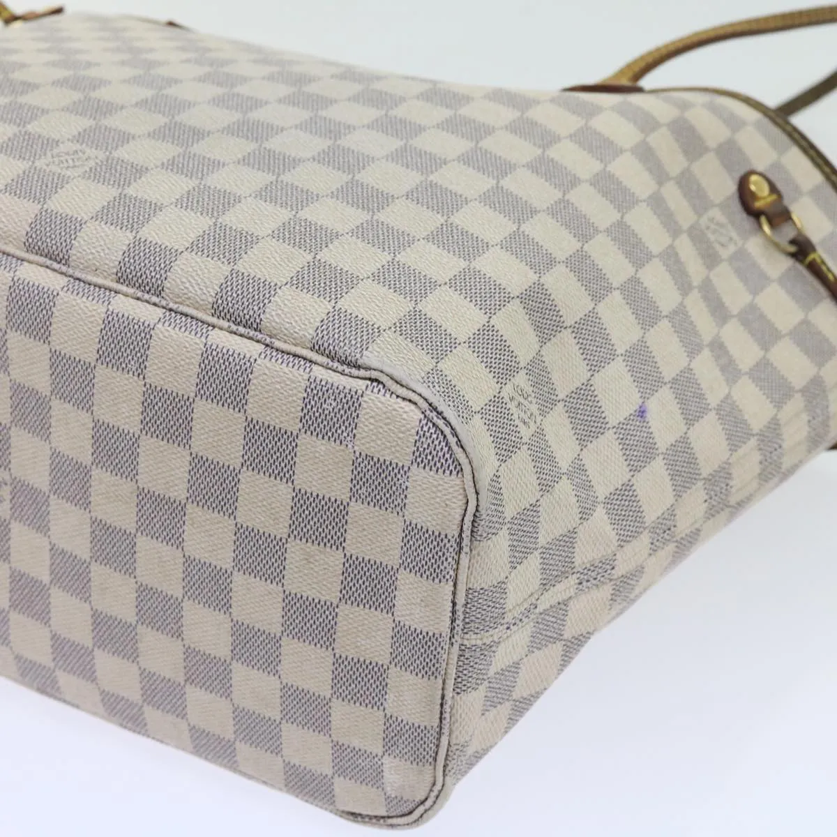 Trendy Inspired Louis Vuitton Damier Azur Neverfull Mm Tote Bag N41605 Lv Auth Yk8704