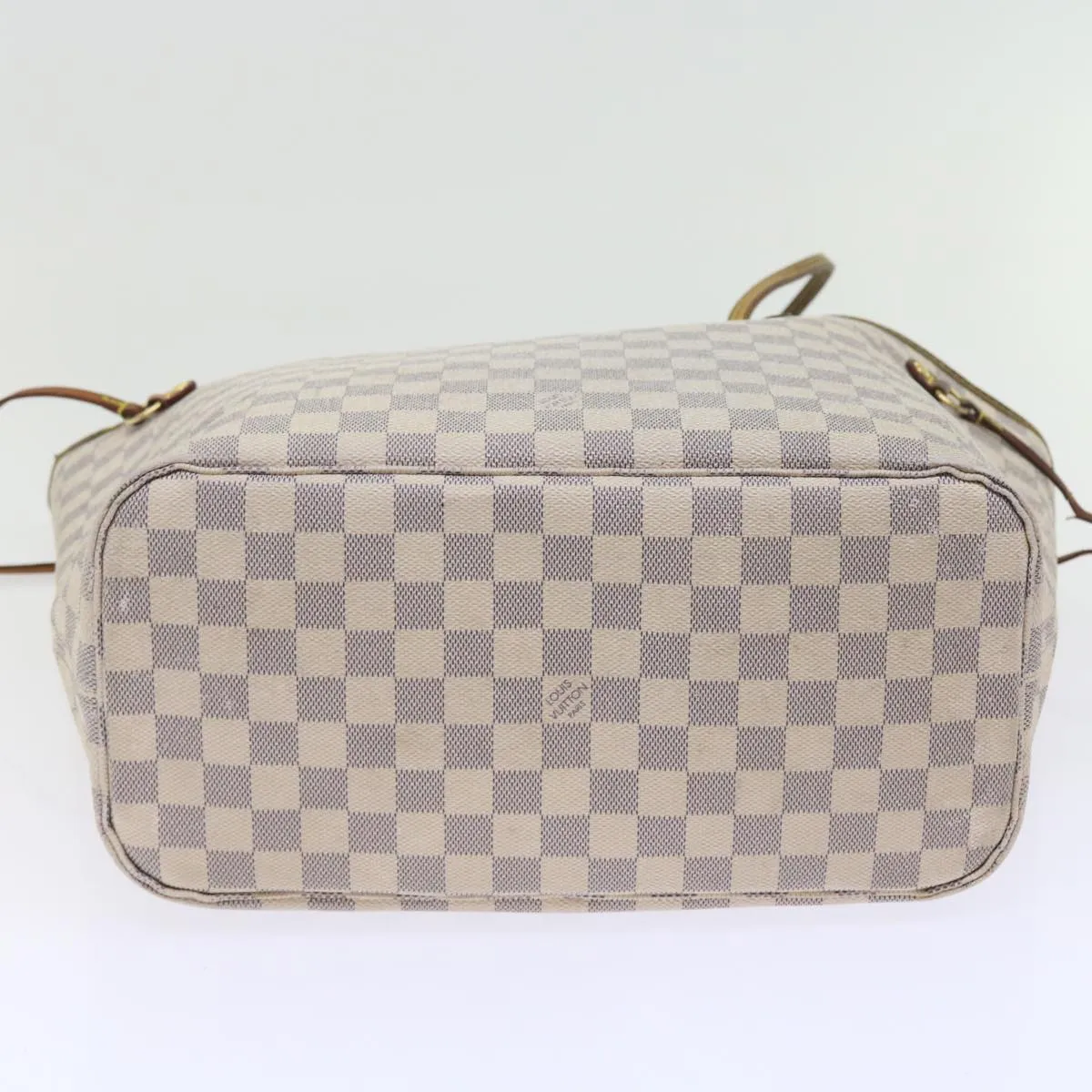Trendy Inspired Louis Vuitton Damier Azur Neverfull Mm Tote Bag N41605 Lv Auth Yk8704