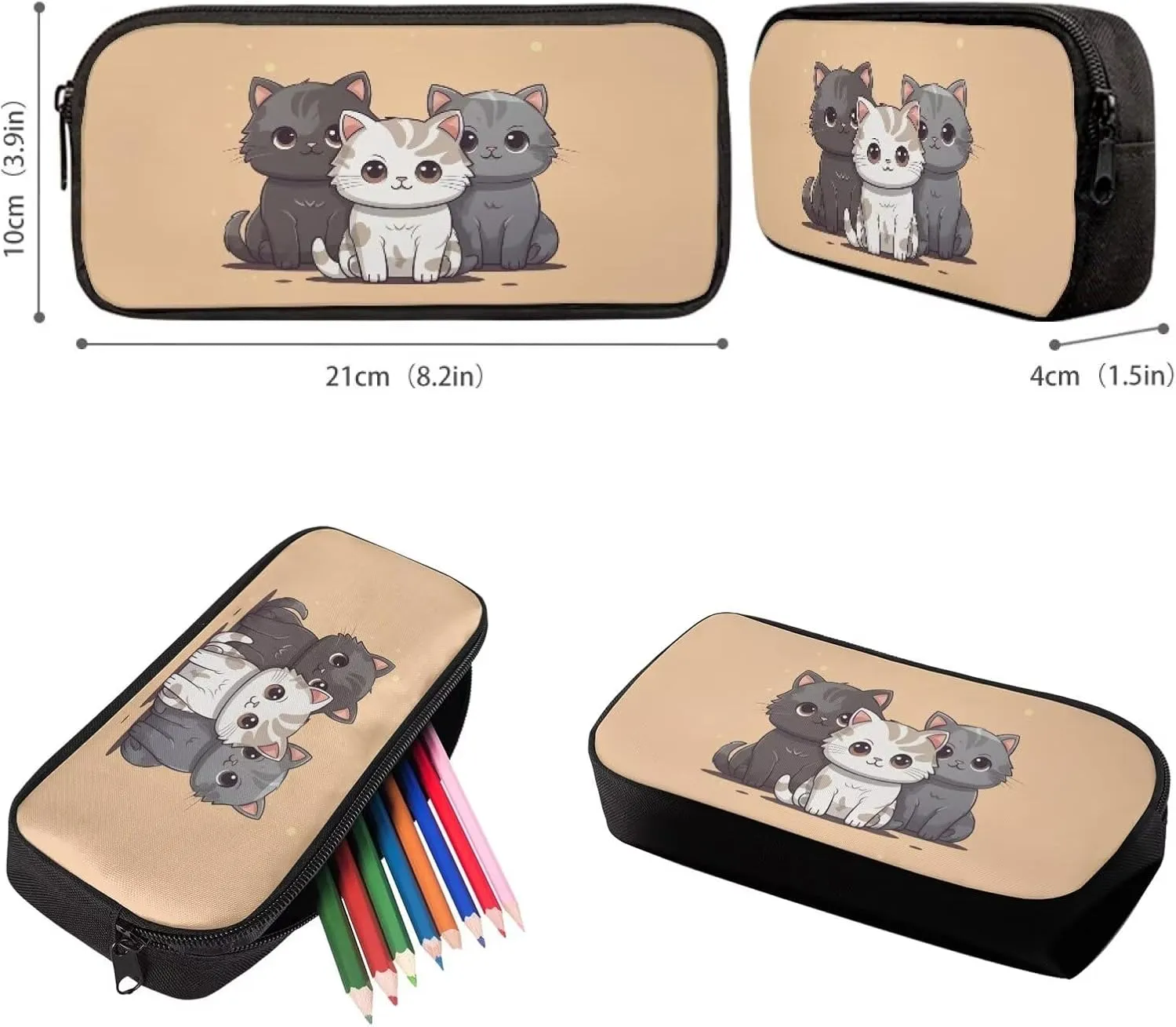 Upetstory Kawaii Cat Backpack for Girls 4-6 6-8 10-12 Kids School Bag with Lunch Box Pencil Case Water Bottle Sleeve Elementary Preschool Kindergartener Middle School Bookbag Daypack