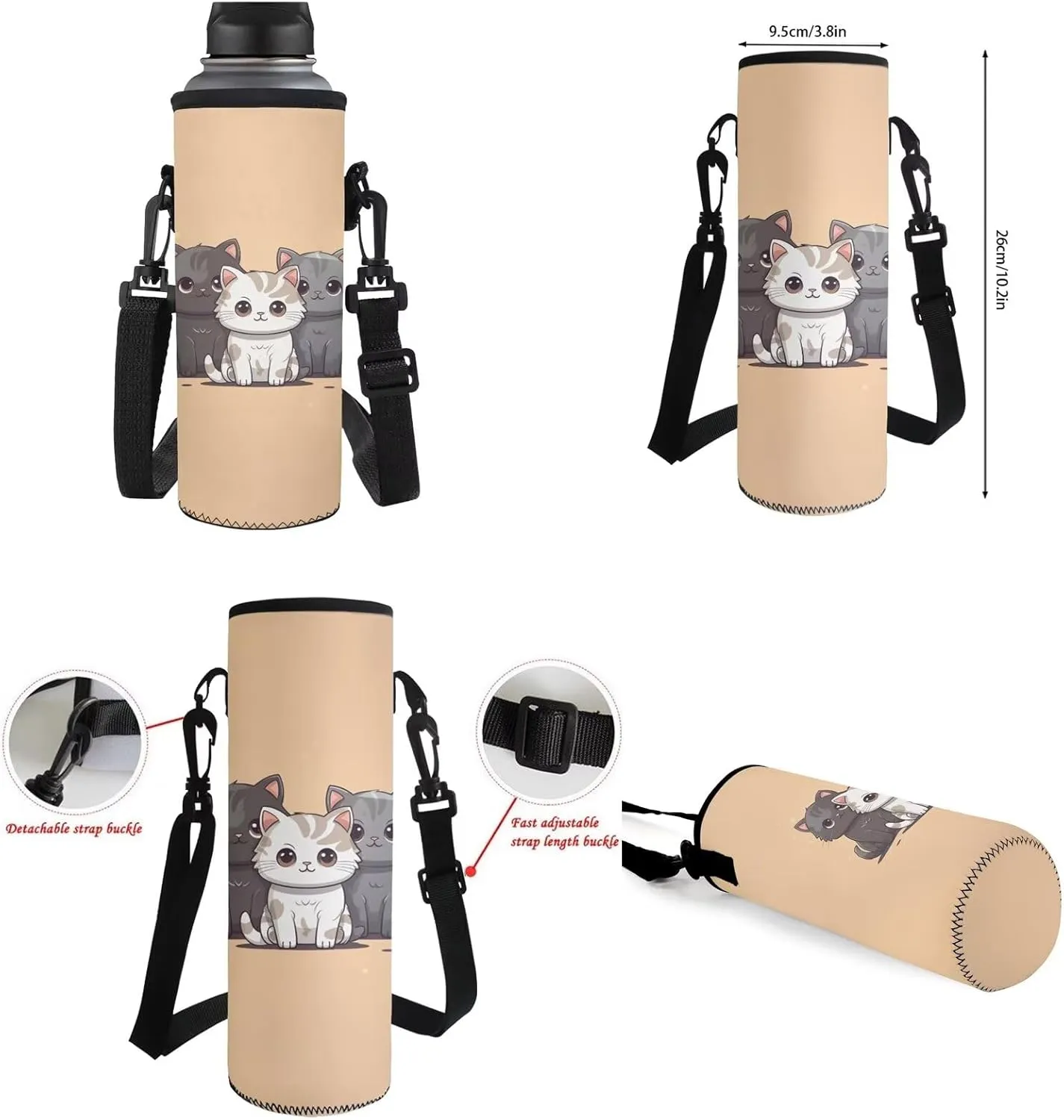 Upetstory Kawaii Cat Backpack for Girls 4-6 6-8 10-12 Kids School Bag with Lunch Box Pencil Case Water Bottle Sleeve Elementary Preschool Kindergartener Middle School Bookbag Daypack
