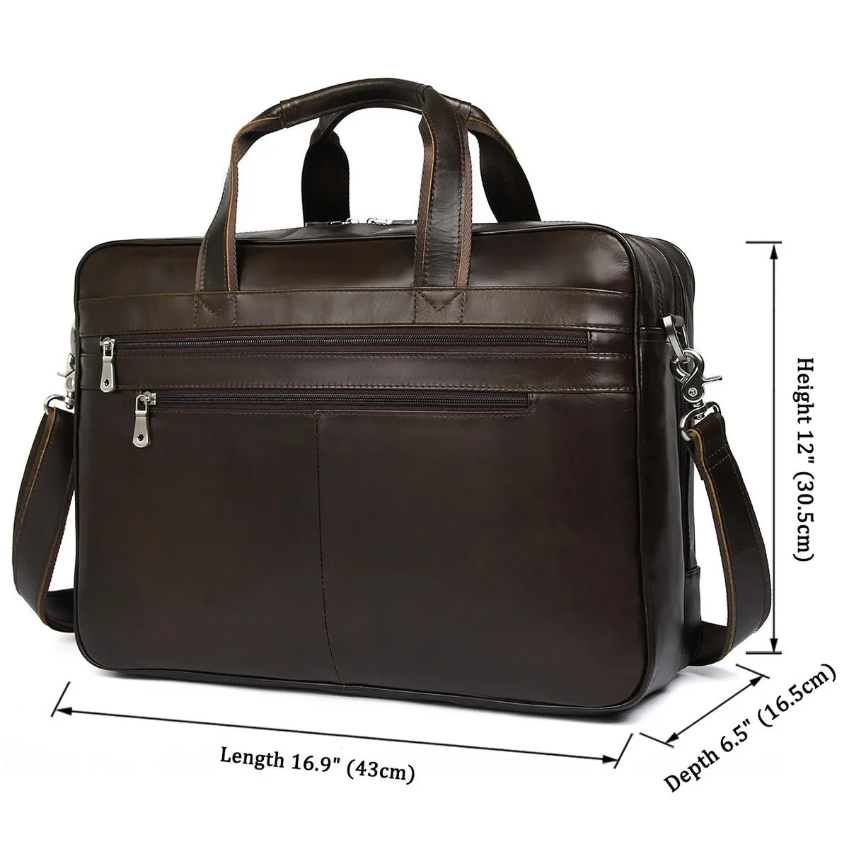 YAAGLE Men's Genuine Cowhide Briefcase Travel Business Handbag YG7319